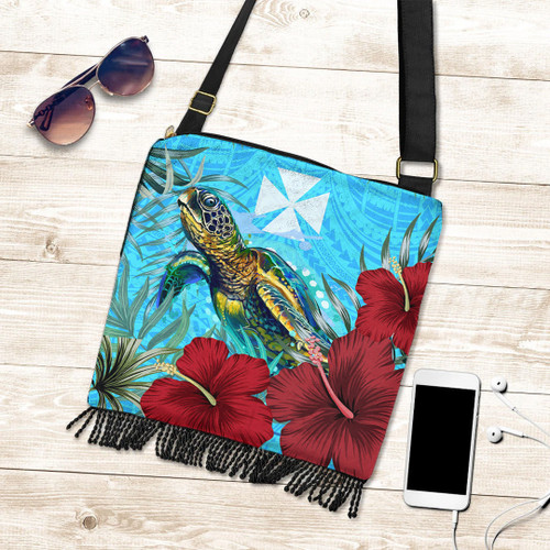 Alohawaii Crossbody Boho Handbag - Wallis and Futuna Turtle Hibiscus Ocean Crossbody Boho Handbag A95