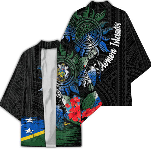 Alohawaii Clothing - Solomon Islands Polynesian Sun and Turtle Tattoo Kimono A35