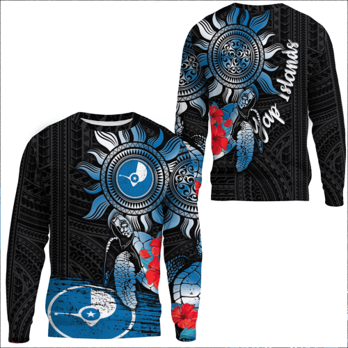 Alohawaii Clothing - Yap Polynesian Sun and Turtle Tattoo Sweatshirts A35