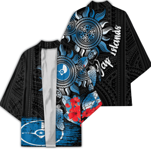 Alohawaii Clothing - Yap Polynesian Sun and Turtle Tattoo Kimono A35