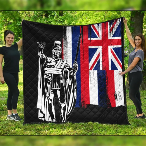 Alohawaii Quilt - Hawaiian - Hawaii King Flag Premium Quilts - AH - J4C