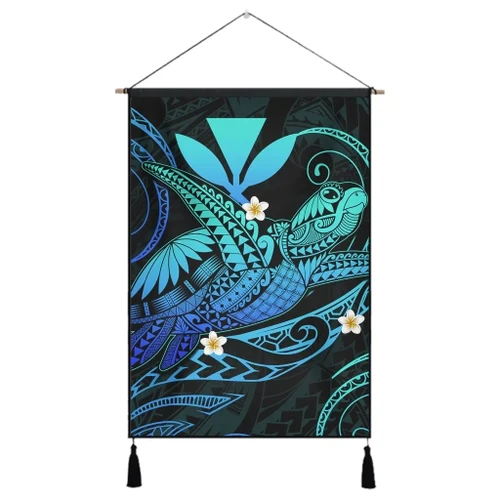 Alohawaii Poster - Hawaii Turtle Polynesian Hanging Poster - Nane Style Turquoise - AH - J4R