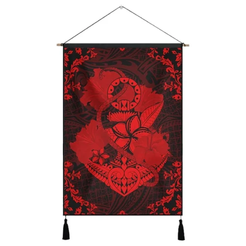 Alohawaii Poster - Hawaii Anchor Hibiscus Flower Vintage Hanging Poster - AH - Red - J5R