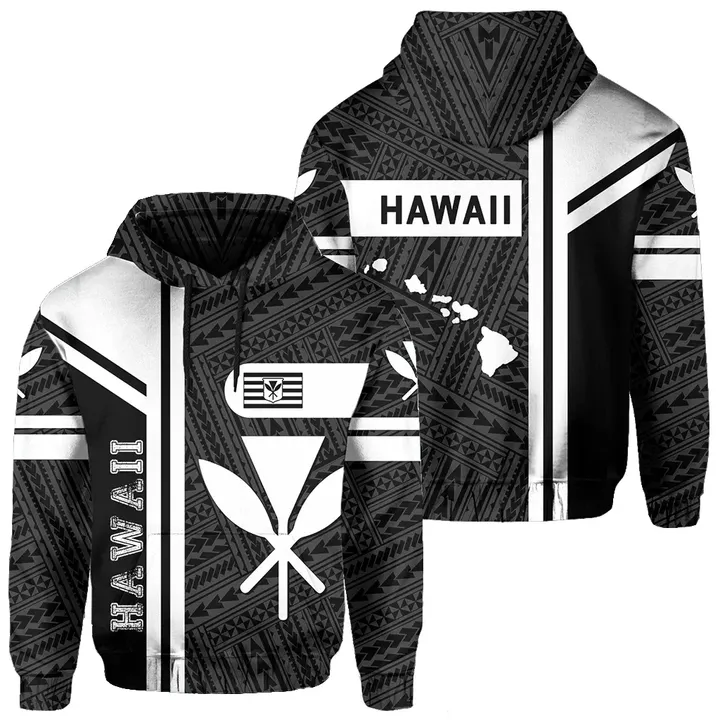 Alohawaii Hoodie - Kanaka Polynesian Hoodie White - Morale Style - AH - J1