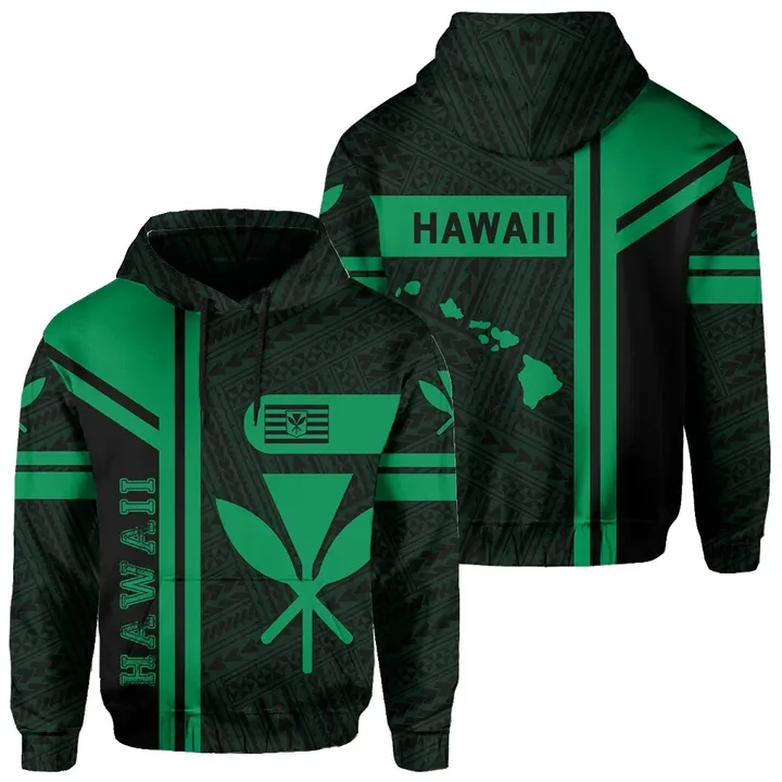 Alohawaii Hoodie - Kanaka Polynesian Hoodie Green - Morale Style - AH - J1