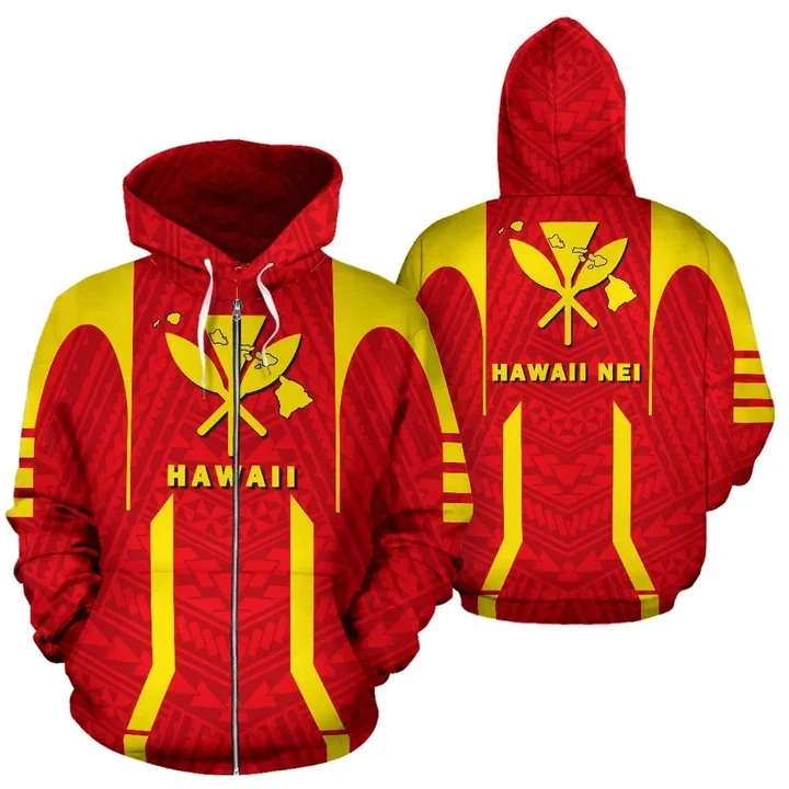 Alohawaii Hoodie - Hawaii Kanaka Polynesian Zip - Up Hoodie - AH - J7