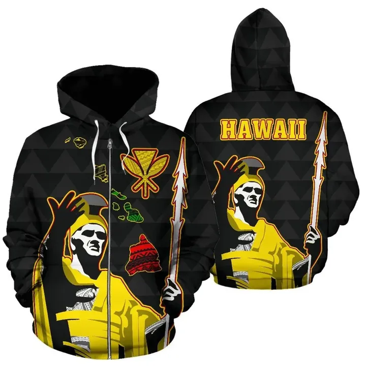 Alohawaii Hoodie - Hawaiian King Guardian Zip-up Hoodie - AH - J1