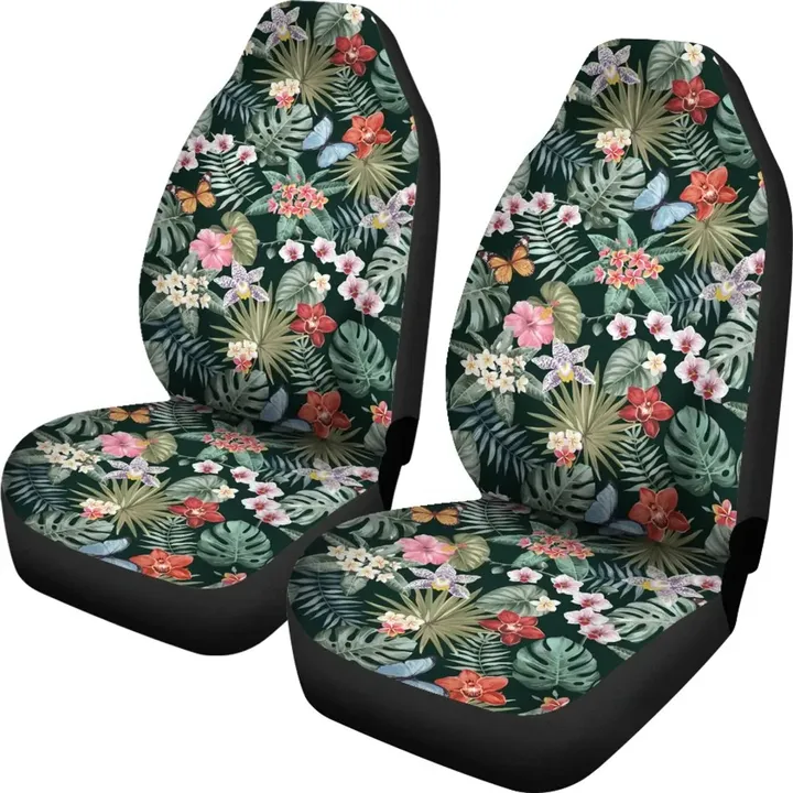 Alohawaii Car Accessory - Hawaii Tropical Plumeria Pattern With Palm Leaves Car Seat Cover