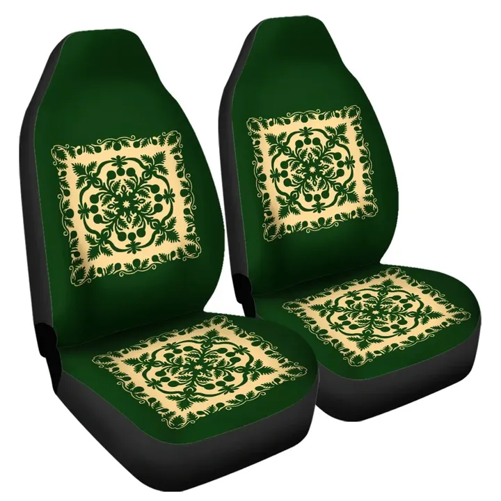 Alohawaii Car Accessory - Hawaiian Car Seat Cover Royal Pattern Emerald Green
