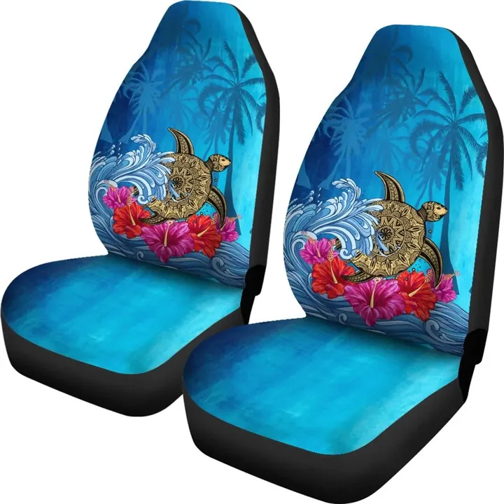 Alohawaii Car Accessory - Hawaii Sea Turtle Hibiscus Coconut Tree Car Seat Cover