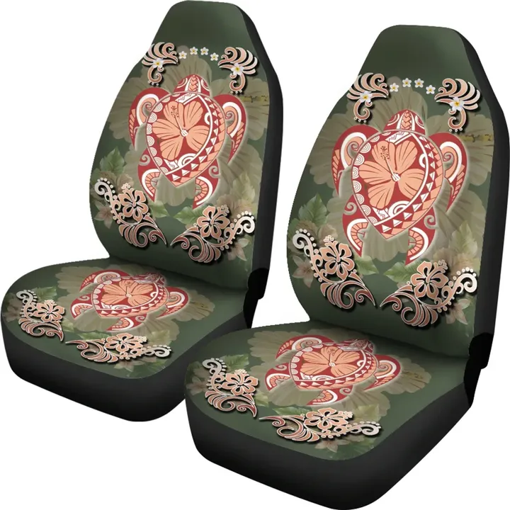 Alohawaii Car Accessory - Hawaii Turtle Hibiscus Plumeria Car Seat Covers Jessi Style