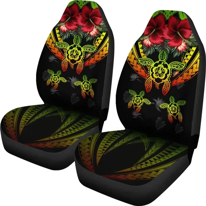 Alohawaii Car Accessory - Hawaii Turtle Tropical Polynesian Car Seat Cover Iris Style