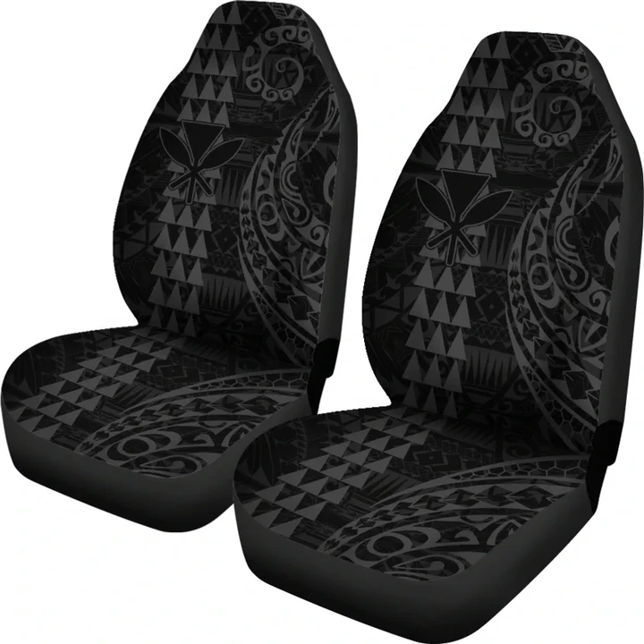 Alohawaii Car Accessory - Kanaka Polynesian Car Seat Covers Grey