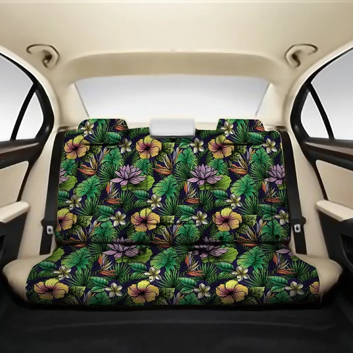 Alohawii Car Accessory - Hawaii Hibiscus And Plumeria Green Back Seat Cover