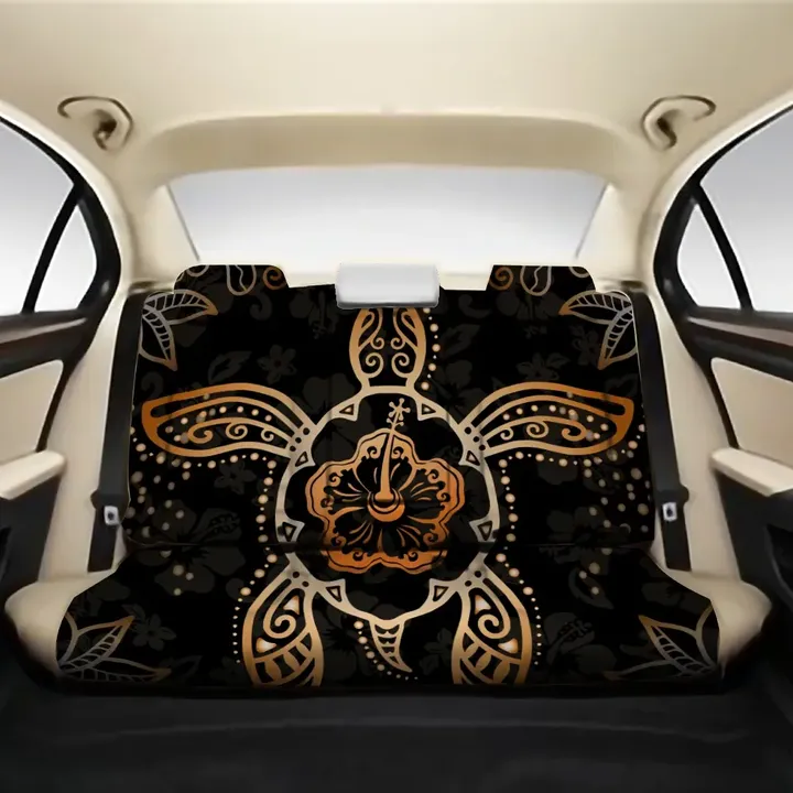 Alohawii Car Accessory - Turtle Hibiscus Orange Back Seat Cover