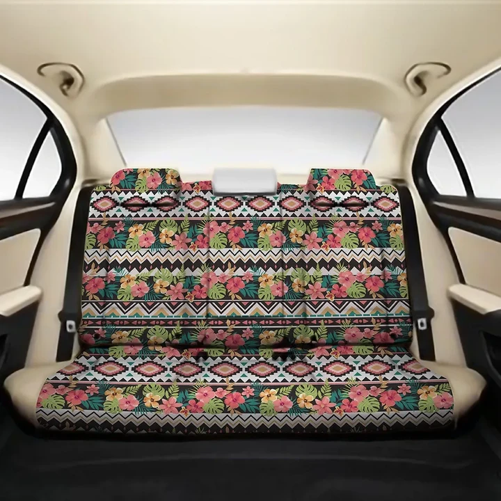 Alohawii Car Accessory - Hawaii Hibiscus Ethnic Mix Tropical Flower Back Seat Cover