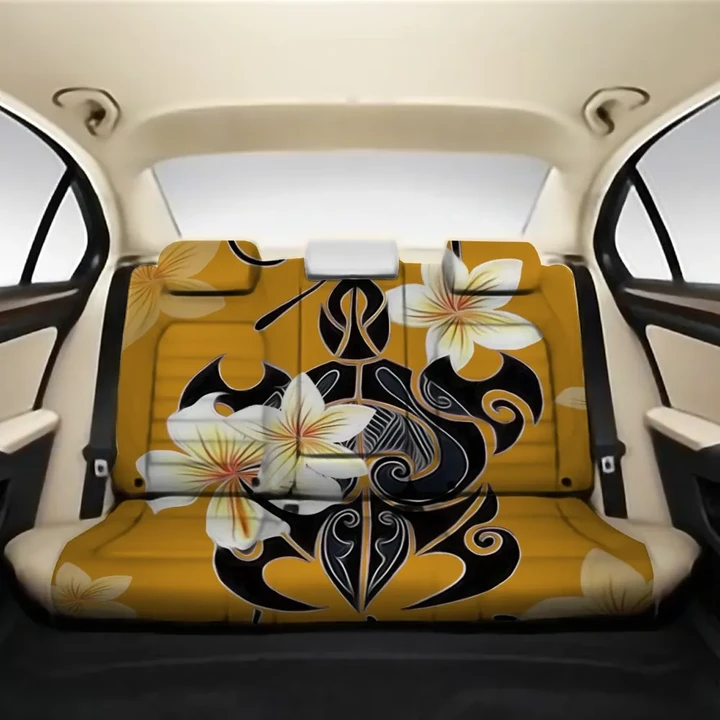 Alohawii Car Accessory - Turtle Poly Trinal Plumeria Yellow Back Seat Cover