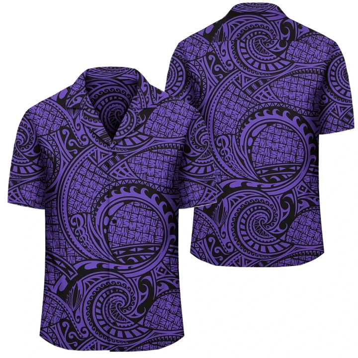 Alohawaii Shirt - Polynesian Maori Lauhala Violet Hawaiian Shirt