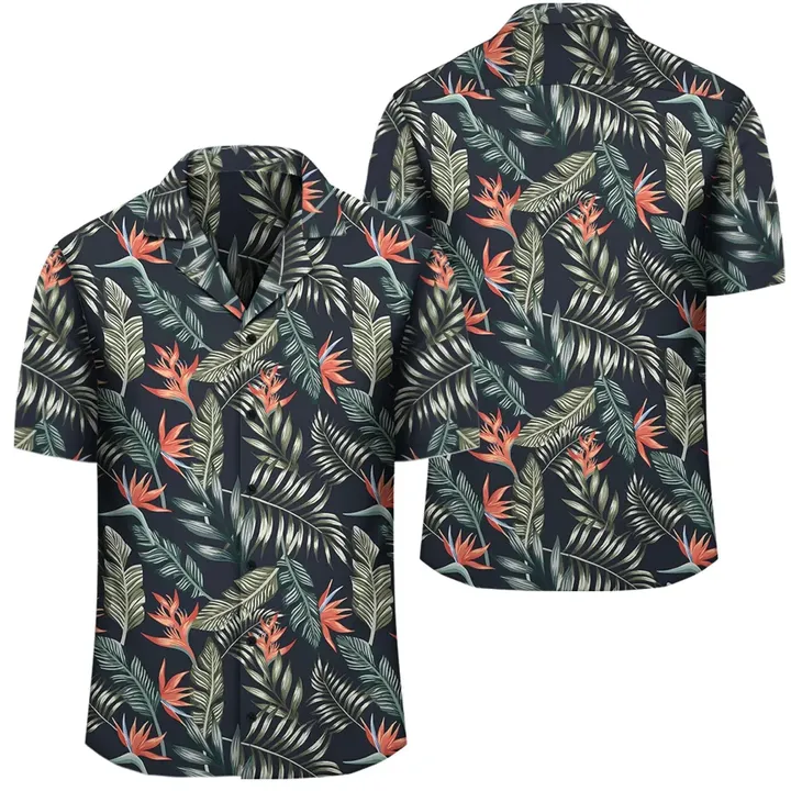 Alohawaii Shirt - Tropical Strelitzia Black Hawaiian Shirt
