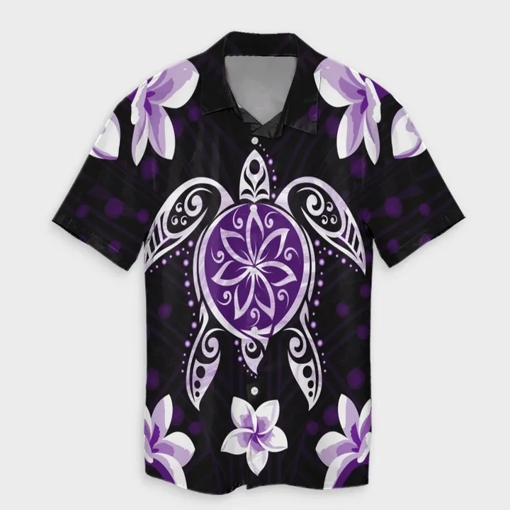 Alohawaii Shirt - Hawaiian Violet Turtle Plumeria Hawaiian Shirt