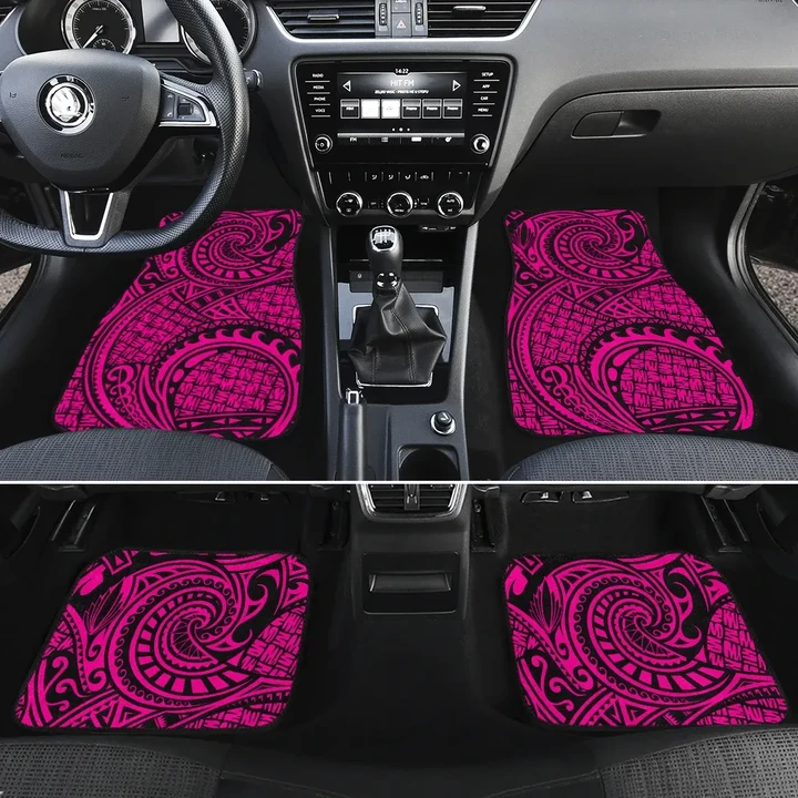 Alohawaii Car Accessory - Polynesian Maori Lauhala Pink Hawaii Car Floor Mats