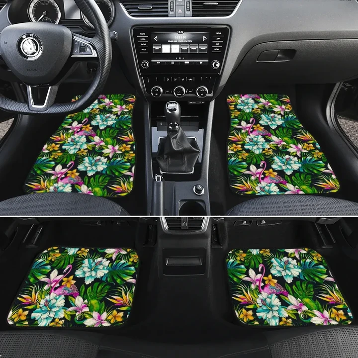 Alohawaii Car Accessory - Animals And Tropical Flowers Hawaii Car Floor Mats