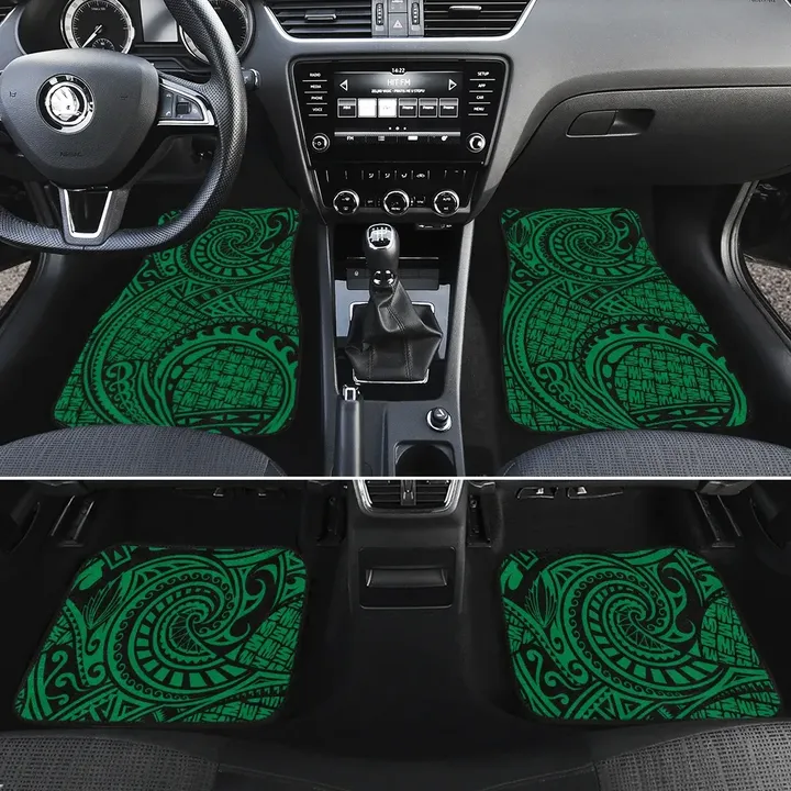 Alohawaii Car Accessory - Polynesian Maori Lauhala Green Hawaii Car Floor Mats