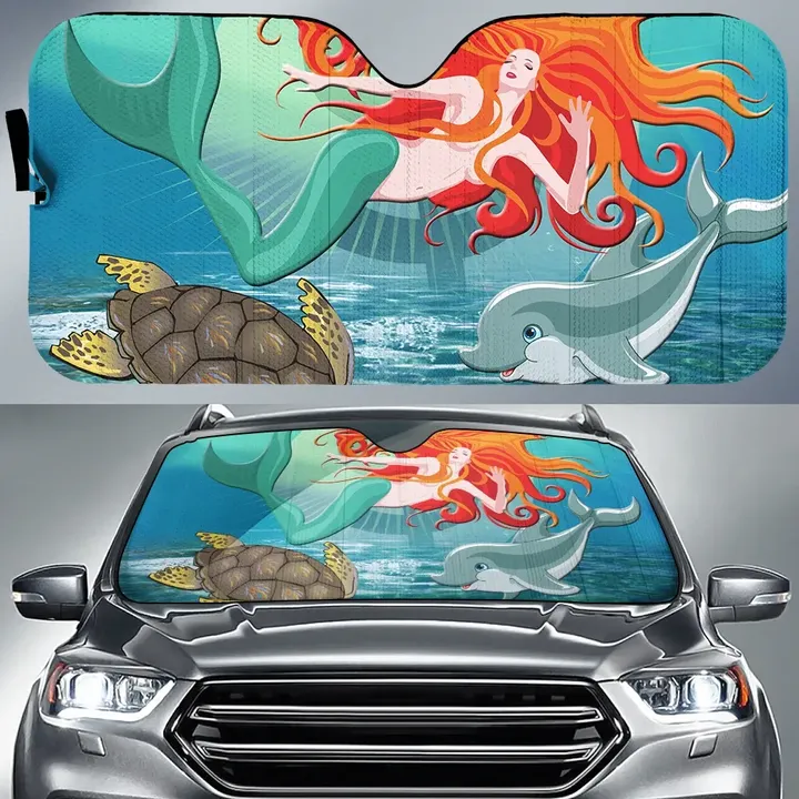 Alohawaii Car Accessory - Mermaid And Animal Car Sun Shade