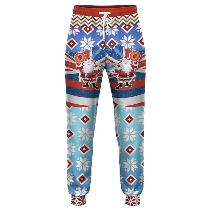 Hawaii Flag Santa Claus Pattern Christmas Jogger Pants - Noel Style - AH - J3