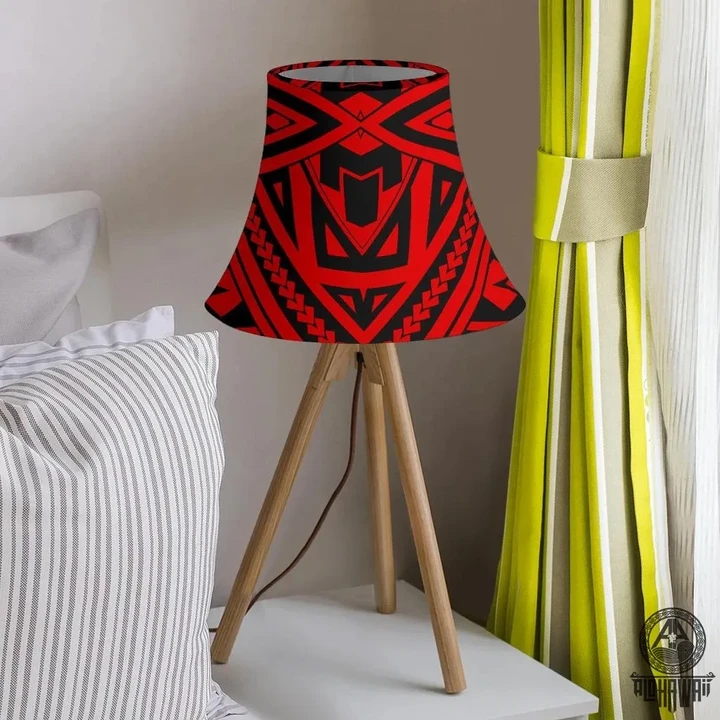 Alohawaii Home Set - Polynesian Seamless Red Bell Lamp Shade