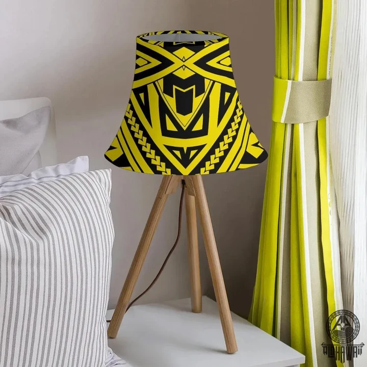 Alohawaii Home Set - Polynesian Seamless yellow Bell Lamp Shade