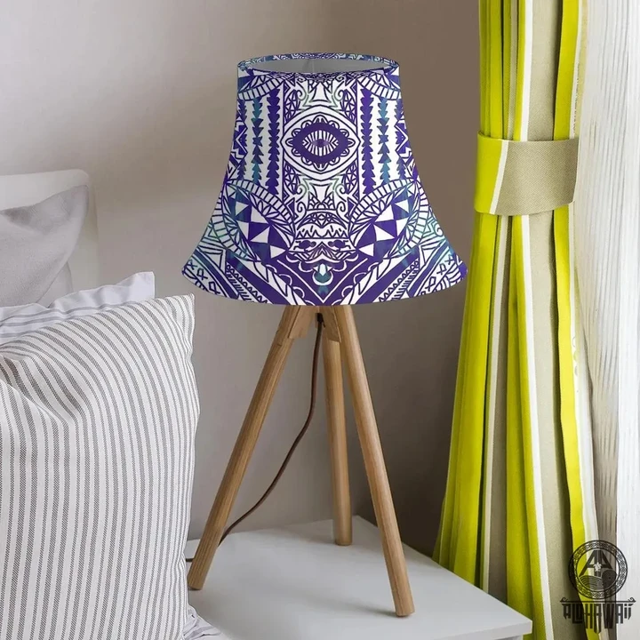Alohawaii Home Set - Polynesian Symmetry Gardient Violet Bell Lamp Shade
