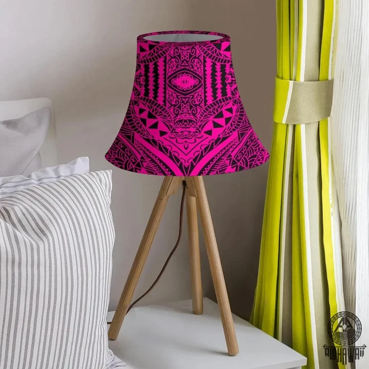 Alohawaii Home Set - Polynesian Symmetry Pink Bell Lamp Shade