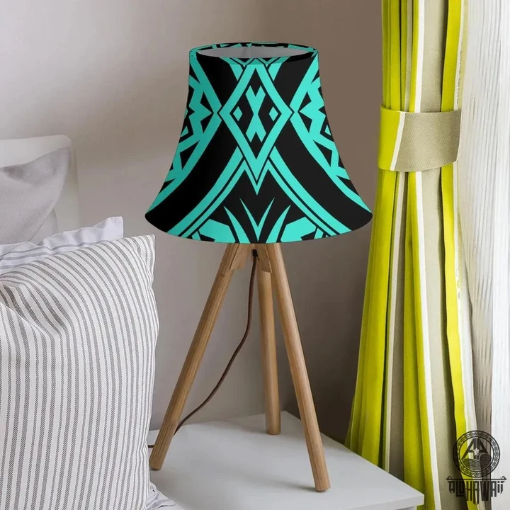 Alohawaii Home Set - Polynesian Tradition Turquoise Bell Lamp Shade