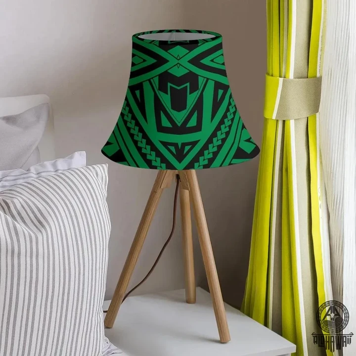 Alohawaii Home Set - Polynesian Seamless Green Bell Lamp Shade