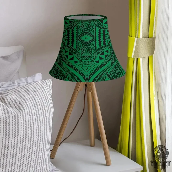 Alohawaii Home Set - Polynesian Symmetry Green Bell Lamp Shade