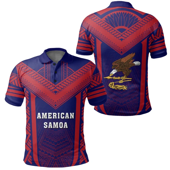 American Samoa Coat Of Arms Polynesian Polo Active - AH - J7 - Alohawaii