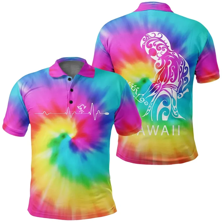 Hawaiian Warrior Polo Shirt Tie Dye - AH - J1 - Alohawaii