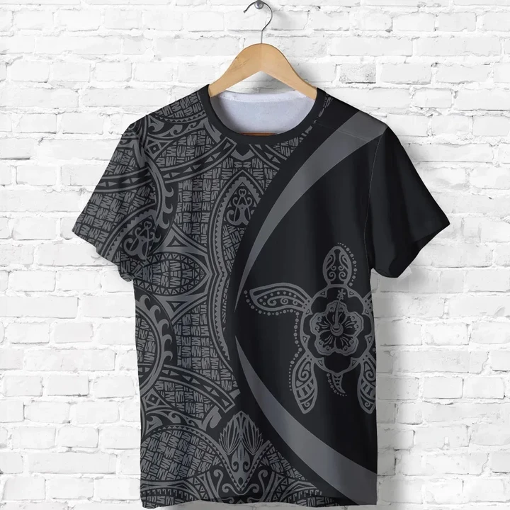 Hawaii Turtle Polynesian T-shirt - Circle Style - Gray - AH J9 - Alohawaii