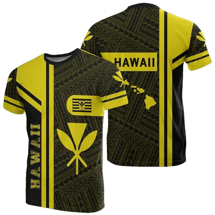 Kanaka Polynesian T-Shirt Yellow - Morale Style - J1 - Alohawaii