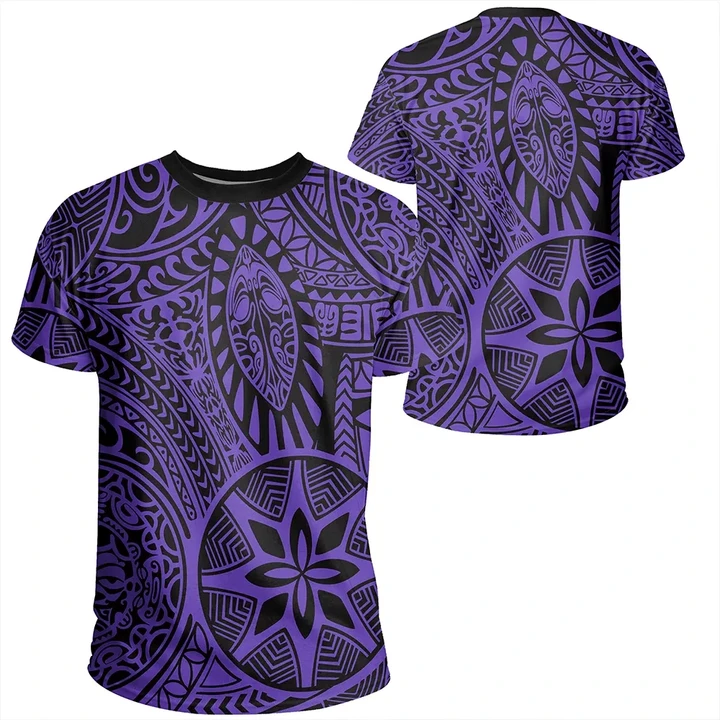 Polynesian Hawaiian Style Tribal Tattoo Violet T-Shirt - AH - JR - Alohawaii
