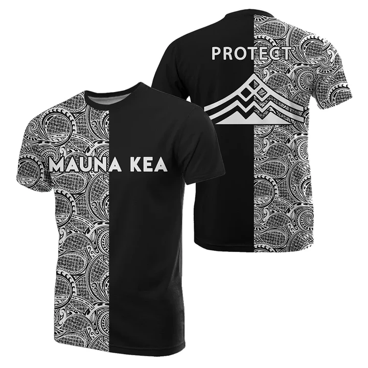 Hawaii Mauna Kea Polynesian T-shirt The Half White - AH - J3 - Alohawaii