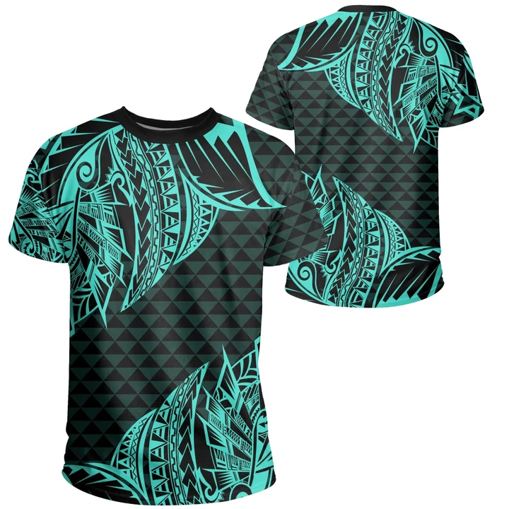 Hawaii Maka Polynesian T-shirt - Marcus Style - AH - Turquoise - J5 - Alohawaii