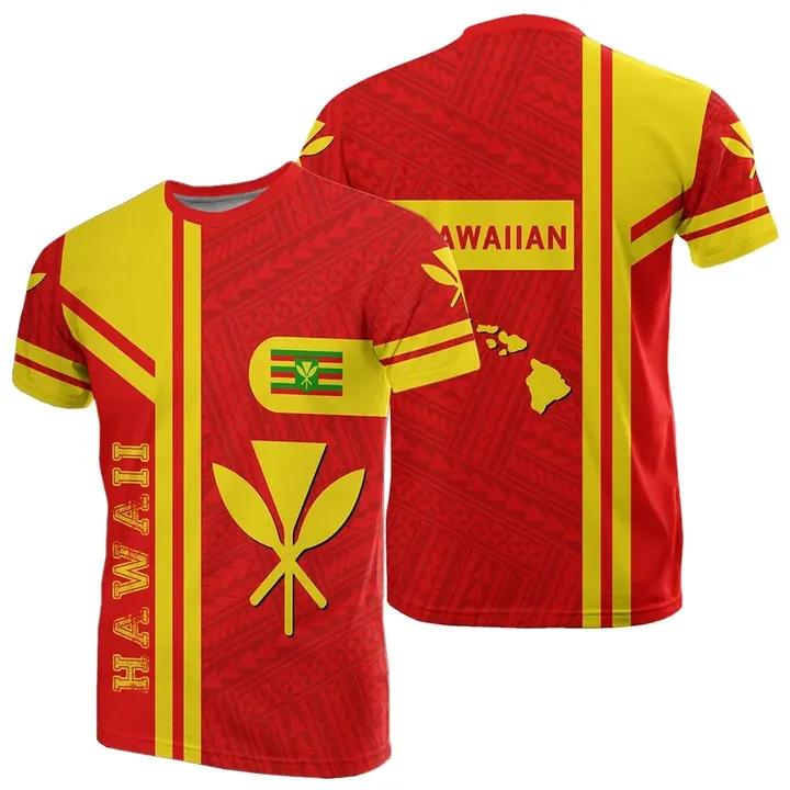 Kanaka Maoli Flag Polynesian T-Shirt - Morale Style - AH - J1 - Alohawaii