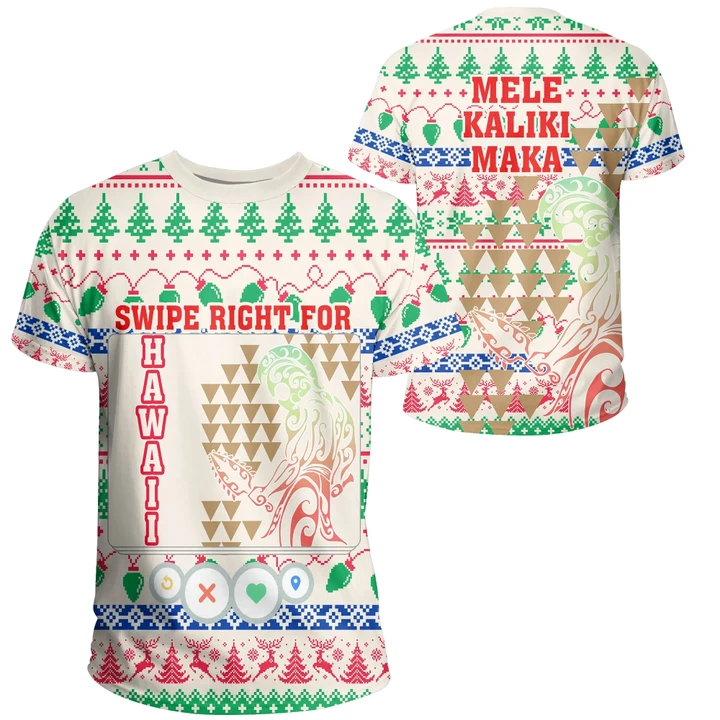 Swipe Right For Hawaii Christmas T-shirt - AH - J5 - Alohawaii