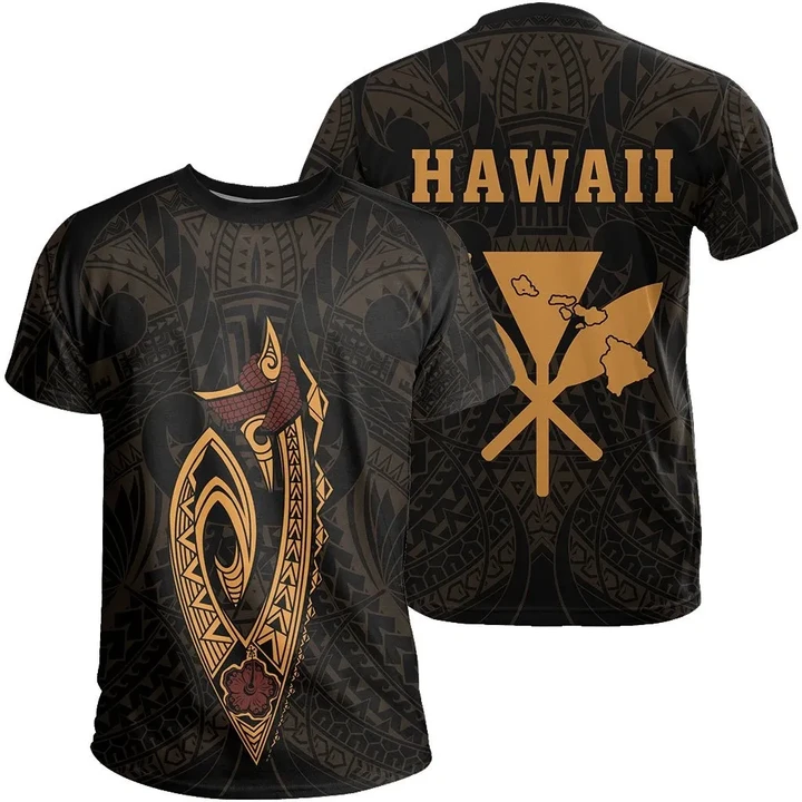 Hawaii Kakau Makau Fish Hook Polynesian T-Shirt - AH - J6 - Alohawaii