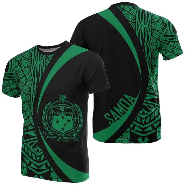 Samoa Green Polynesian T-Shirt - Circle Style - AH - J1 - Alohawaii