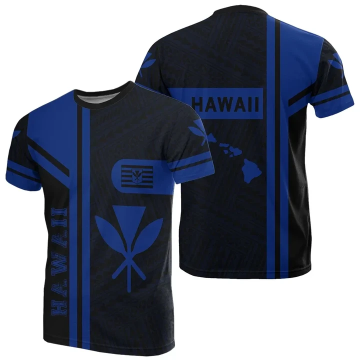 Kanaka Polynesian T-Shirt Blue - Morale Style - J1 - Alohawaii