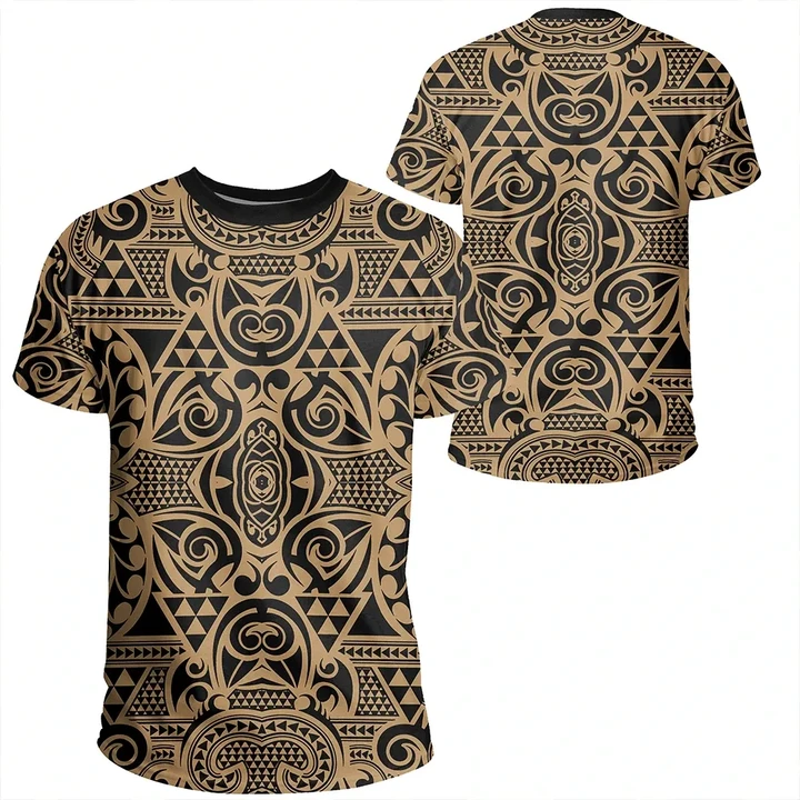 Polynesian Kakau Turtle Gold T-Shirt - AH - JR - Alohawaii