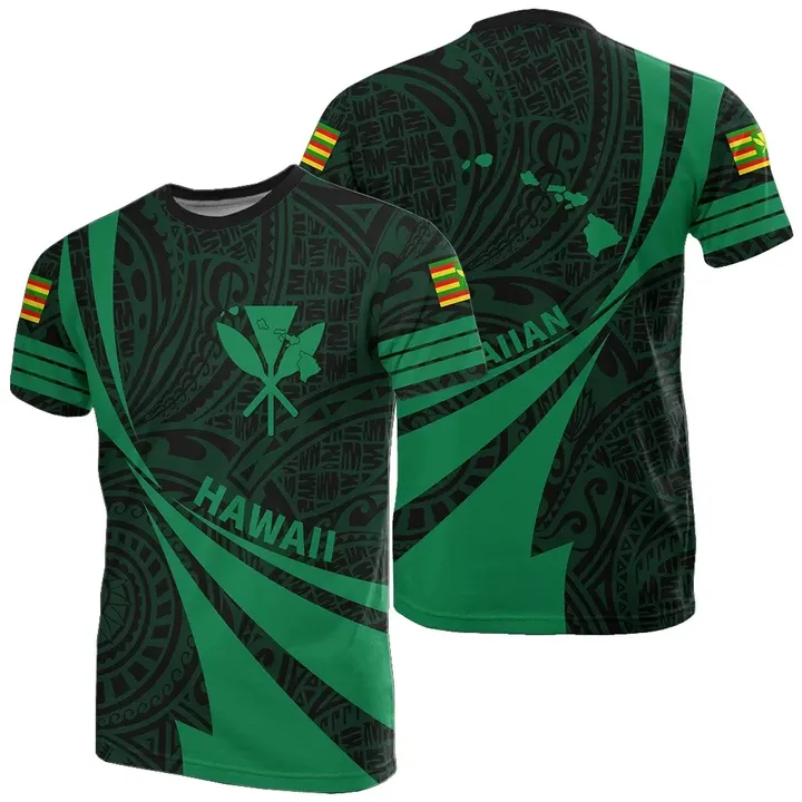 Kanaka Polynesian T-Shirt Green - Doma Style - AH - J1 - Alohawaii